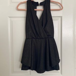 Black sparkle romper
